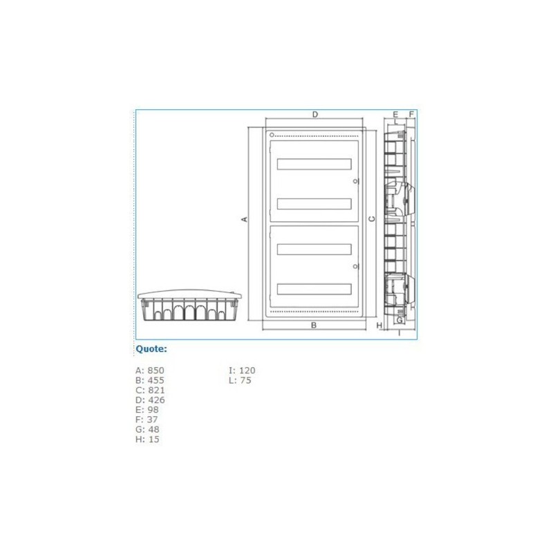 Centralino ad incasso 72M IP40 porta fume Pablo Bocchiotti B04147
