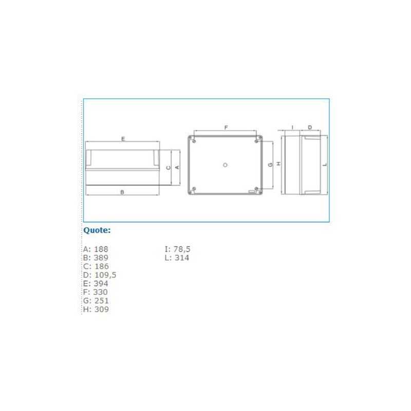 Cassetta di derivazione coperchio alto 380X300X180 Bocchiotti B04851