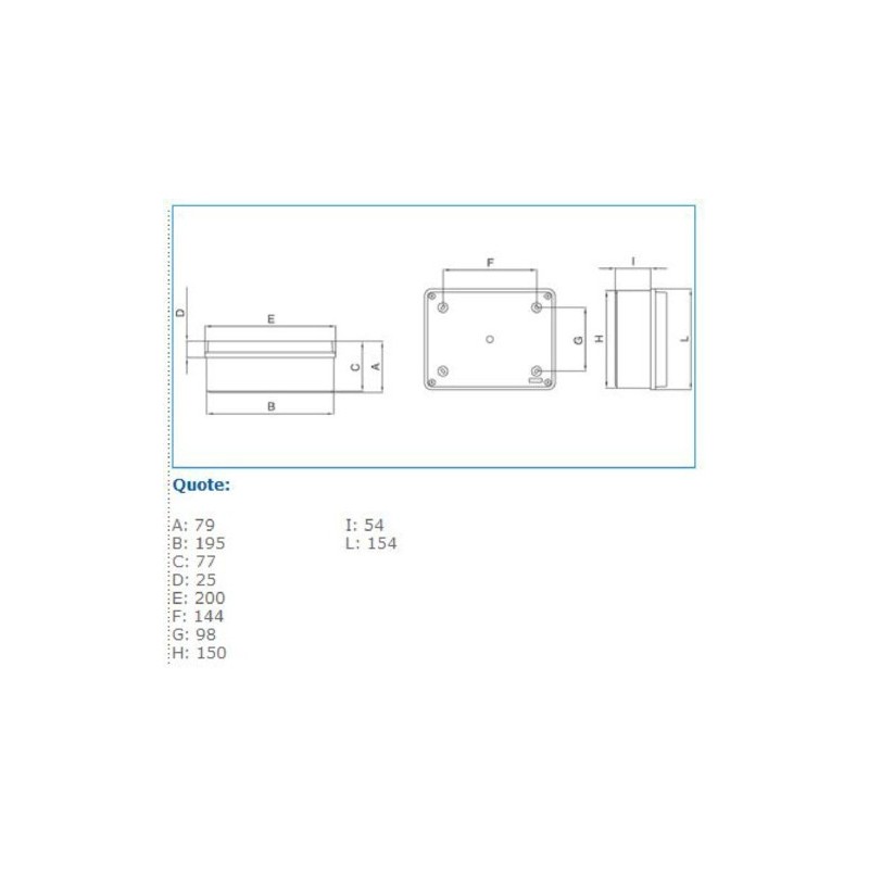 Cassetta a pareti lisce IP56 190X140X70 Bocchiotti B04844