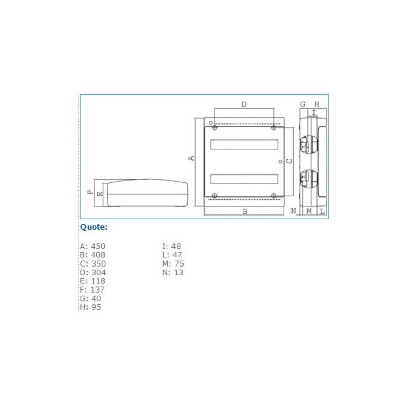 Centralino a parete 36 Moduli IP40 porta fume Pablo Bocchiotti B04089