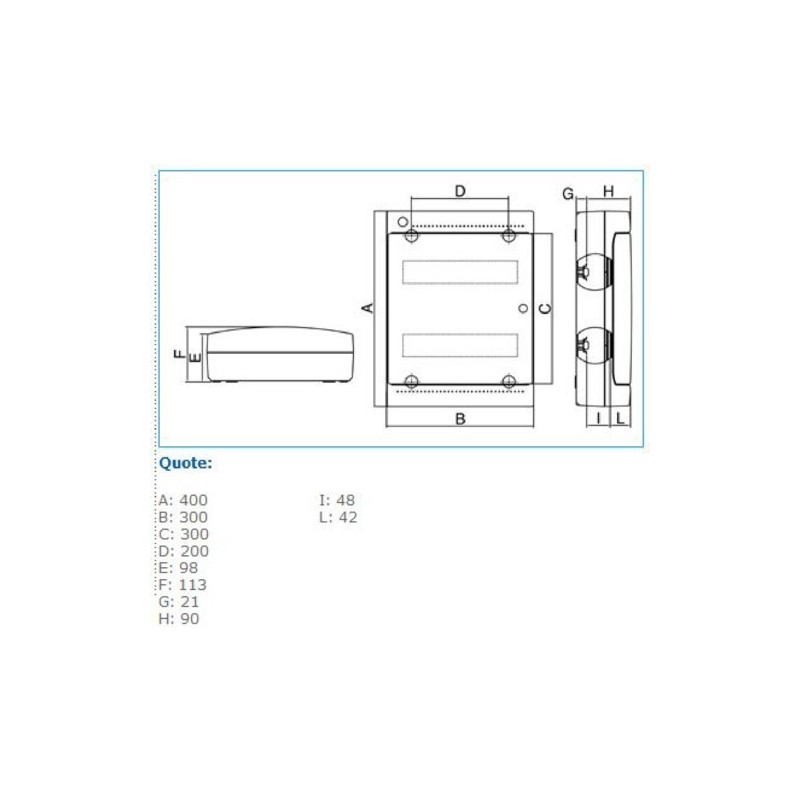 Centralino a parete 24 Moduli IP40 porta fume Pablo Bocchiotti B04086
