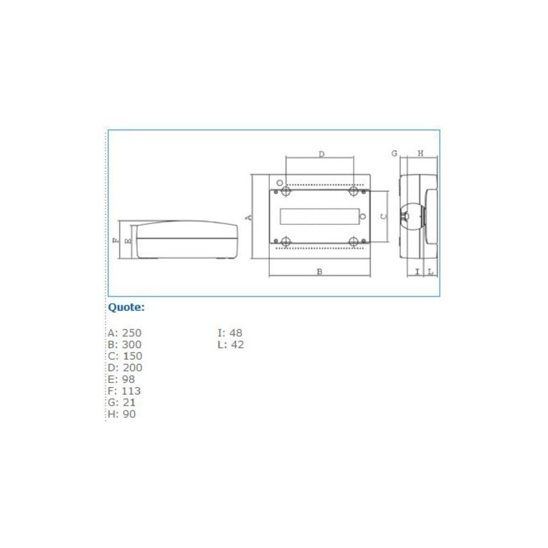 Centralino a parete 12 Moduli IP40 porta fume Pablo Bocchiotti B04084