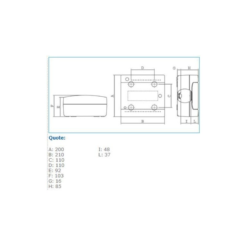 Centralino a parete 8 Moduli IP40 porta fume Pablo Bocchiotti B04083