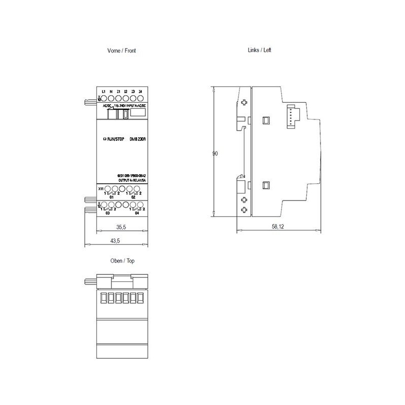 Modulo 4 Ingressi per PLC Siemens LOGO! 12/24V DC 6ED10551MB000BA2