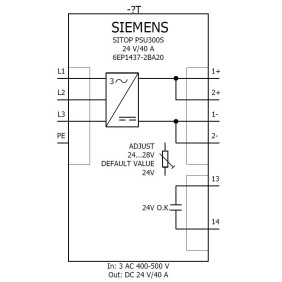 Alimentatore stabilizzato ingresso 3AC 400...500V uscitaDC 24V 20 A Siemens 6EP34368SB000AY0