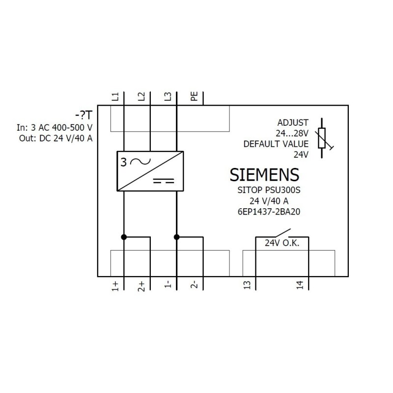 Alimentatore stabilizzato 3AC 400/500V DC 24V 20A Siemens 6EP34368SB000AY0