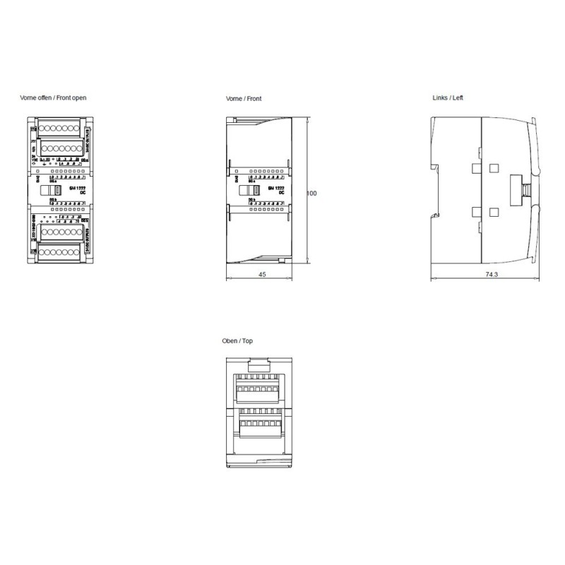 Siemens SIMATIC S7-1222 16 uscite digitali 24V DC 6ES72221BH320XB0