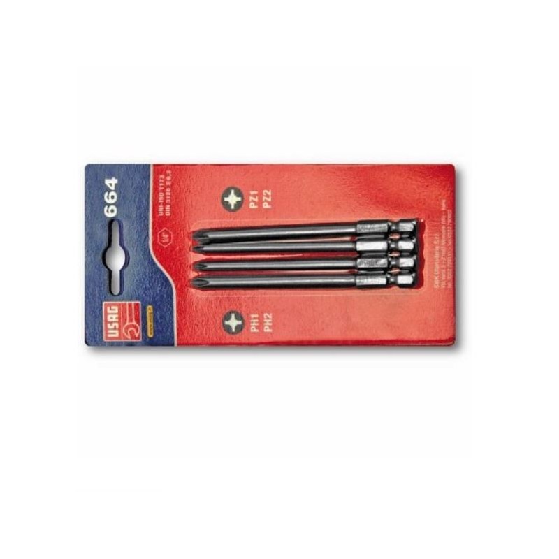 Assortimento in blister (4 pz) attacco 1/4" 100 mm 664 S4/75 USAG 06640210