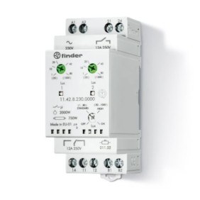 Relè crepuscolare 2 moduli 1 scambio + 1 NO 12 A 230 V Finder 11428230000