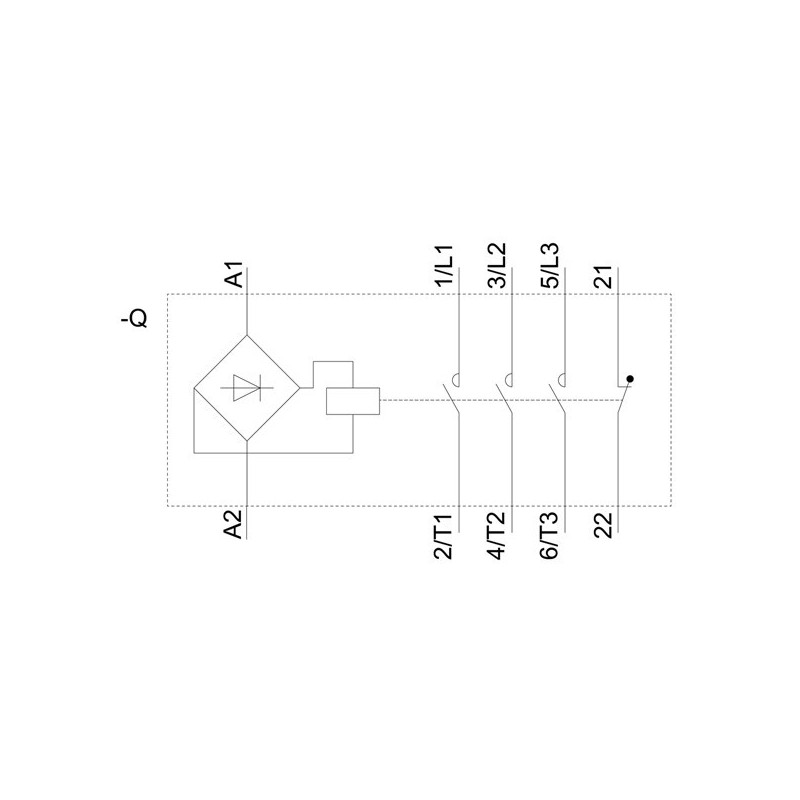 Relè di potenza 4kW 400V 3NO+1NC 24V morsetto vite Siemens 3TG10010AC2