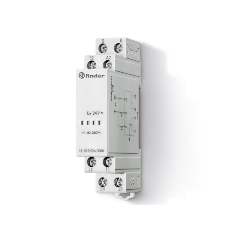 Relè bistabile di chiamata 1 scambio + 1 NO 24 V Finder 131200240000