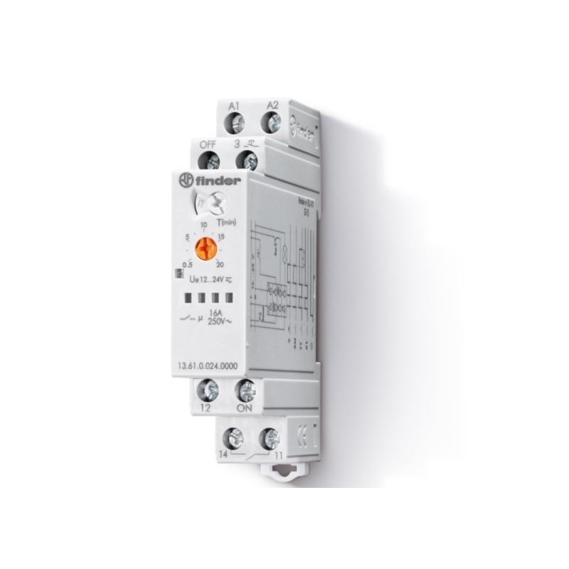 Relè ad impulsi elettronico multifunzione monostabile Finder 136182300000