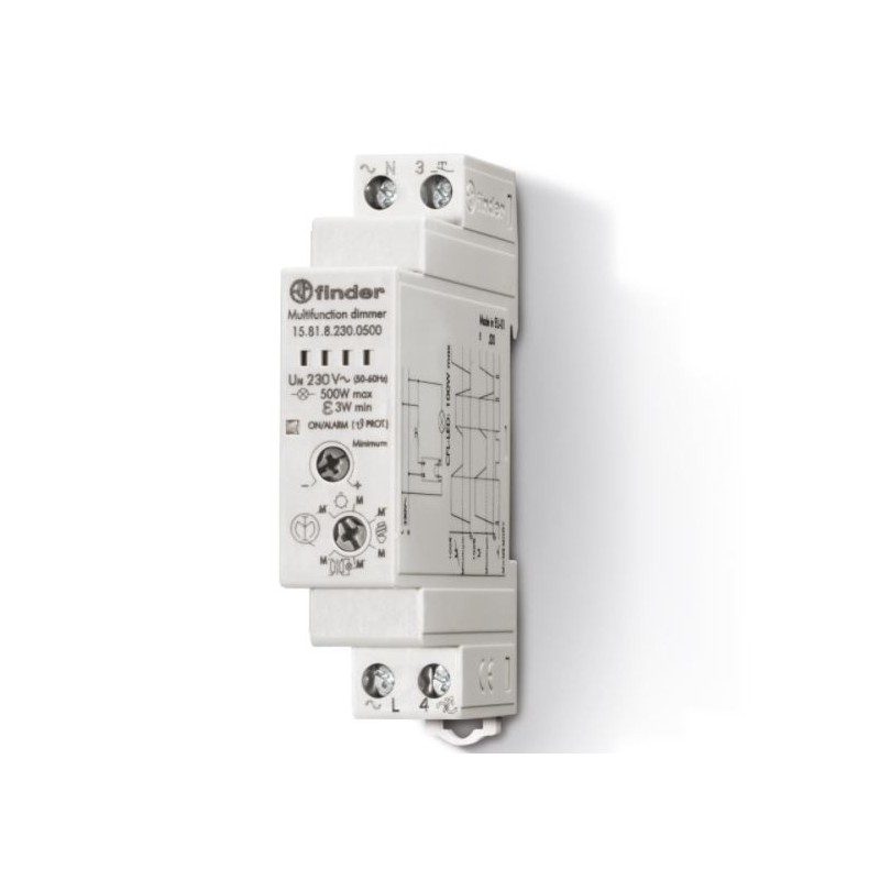 Varialuce (Dimmer) elettronico 500 W 1 modulo DIN Finder 158182300500