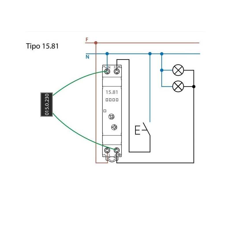 Varialuce (Dimmer) elettronico 500 W 1 modulo DIN Finder 158182300500