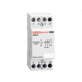 Contattore quadripolare (3NA + 1 NC) Bobina 24V AC/DC 25A Lovato CN2501024