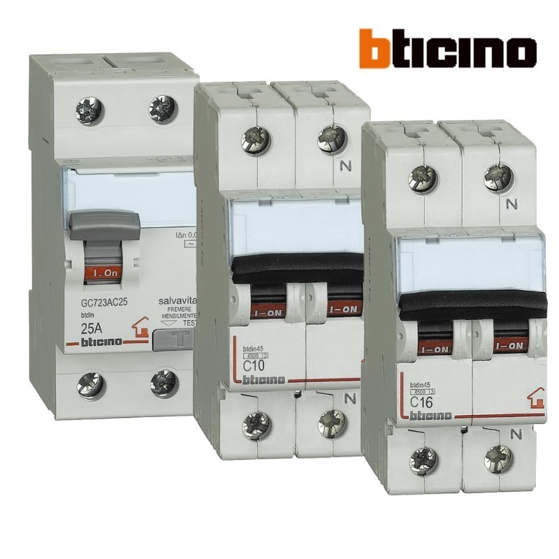 Offertissima Kit 2 Magnetotermici Larghi  + Differenziale Bticino