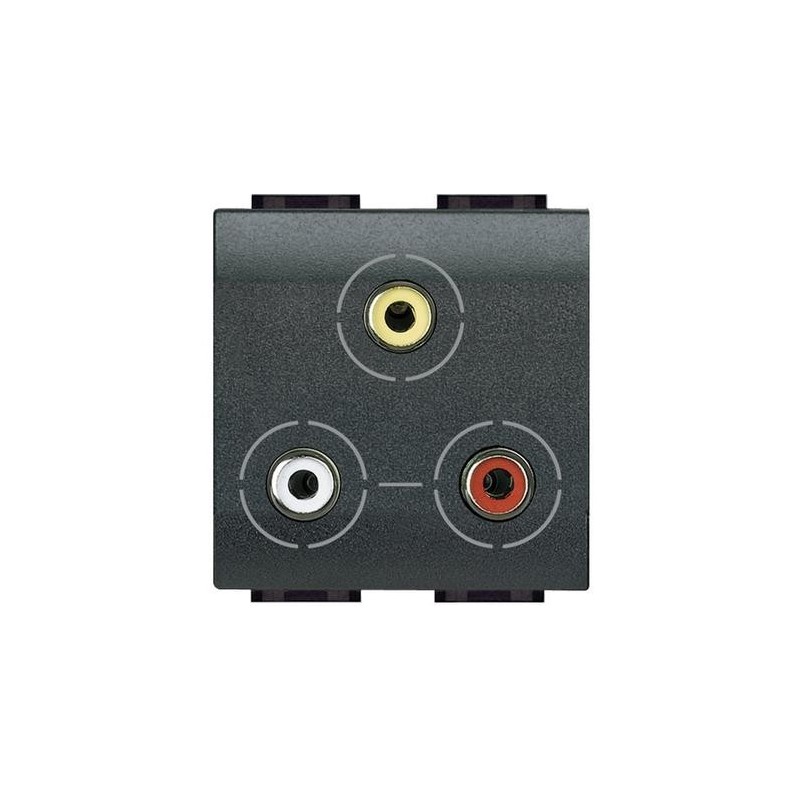 Connettore Video 3 RCA 2 Posti Serie Civili Bticino LivingLight L4283