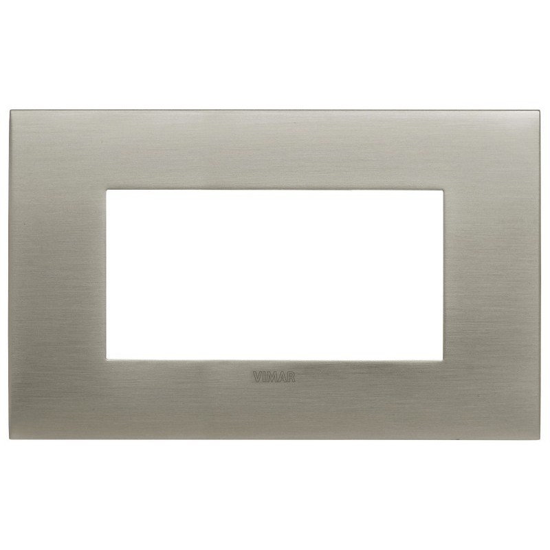 Placca Vimar Arkè fit 4 moduli Acciaio Spazzolato 19954.08