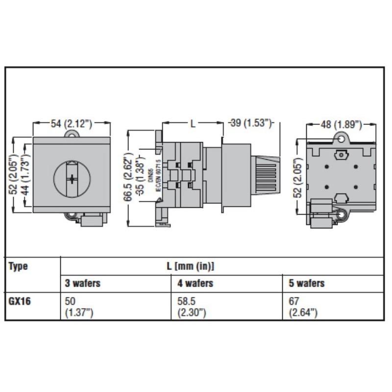 Commutatore a camme quadripolare Guida din 16A Lovato GX1692O48