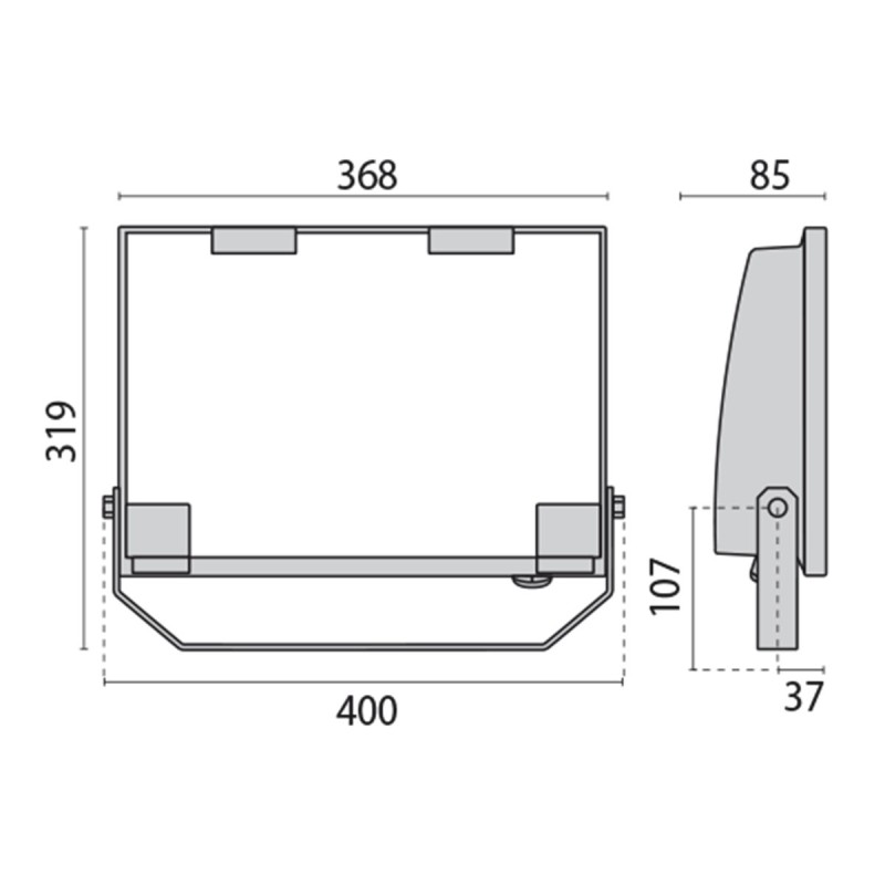 Proiettore 105W Prisma GUELL 2 S/W IP66 5000K (Luce fredda)