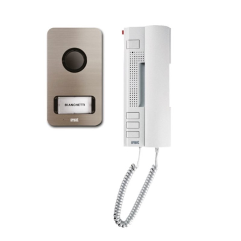 Kit Monofamiliare Audio 2 Fili pulsantiera Mikra citofono Utopia Urmet 1122/31