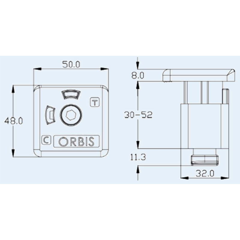 Morsetto Universale per moduli fotovoltaici 30/52mm ORBIS OB620495