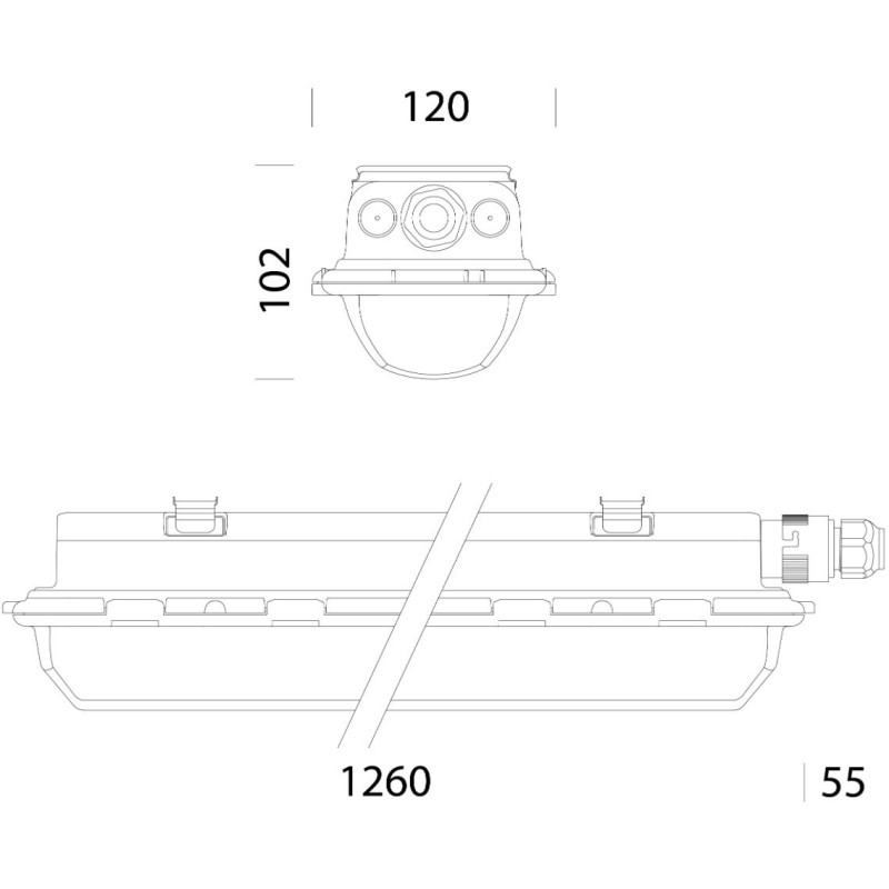 Plafoniera Thema Led 49 W 4000 K 126 cm IP66 Disano 16473500