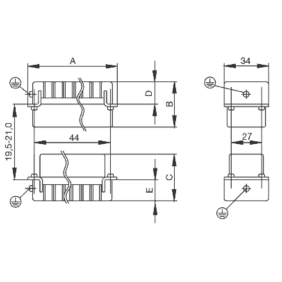 Connettore Maschio a Vite 500V 24A Poli 6 HDC Weidmueller 1200000000