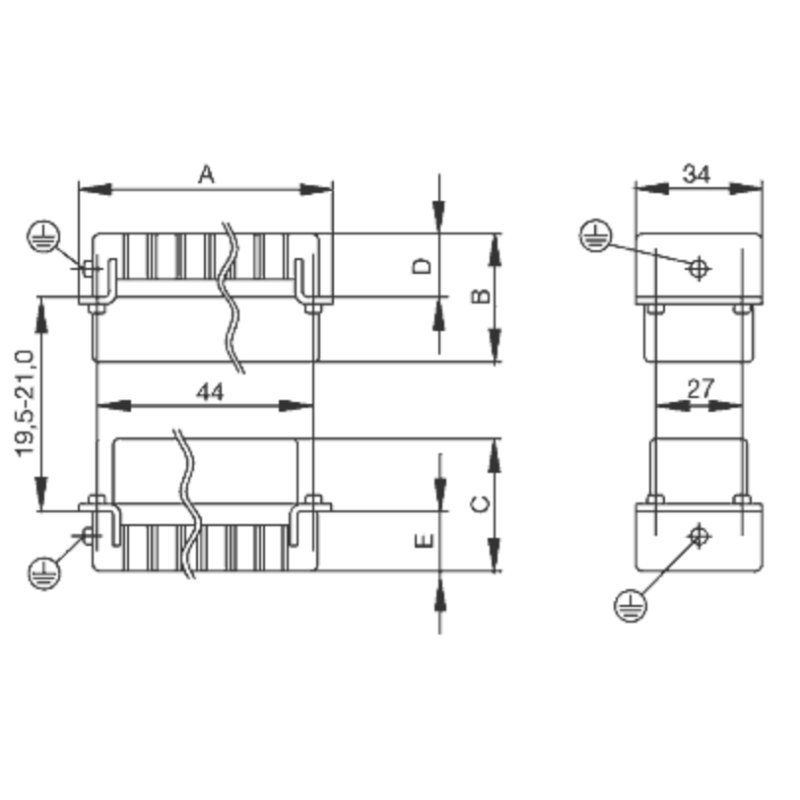 Connettore Maschio a Vite 500V 24A Poli 6 HDC Weidmueller 1200000000