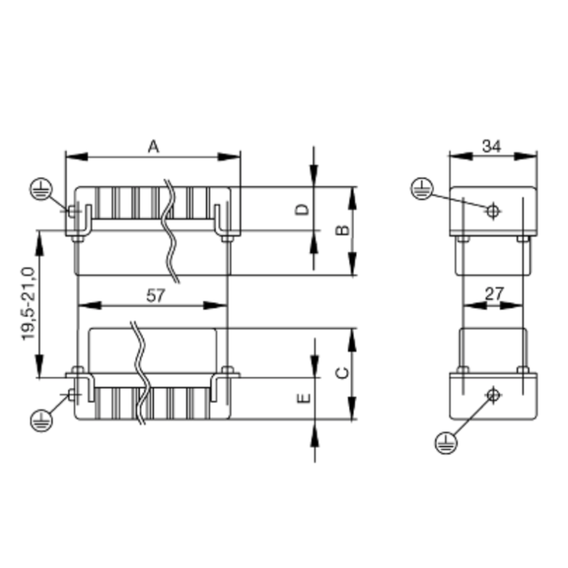 Connettore Maschio a Vite 500V 16A Poli 10 HDC Weidmuller 1203900000