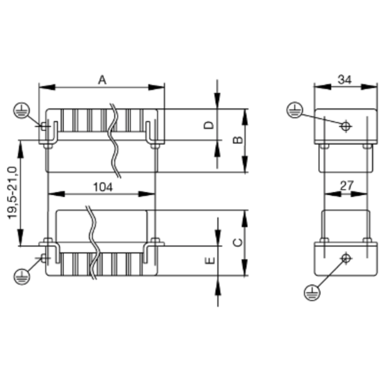Connettore Maschio a Vite 500V 16A Poli 24 HDC Weidmuller 1211100000