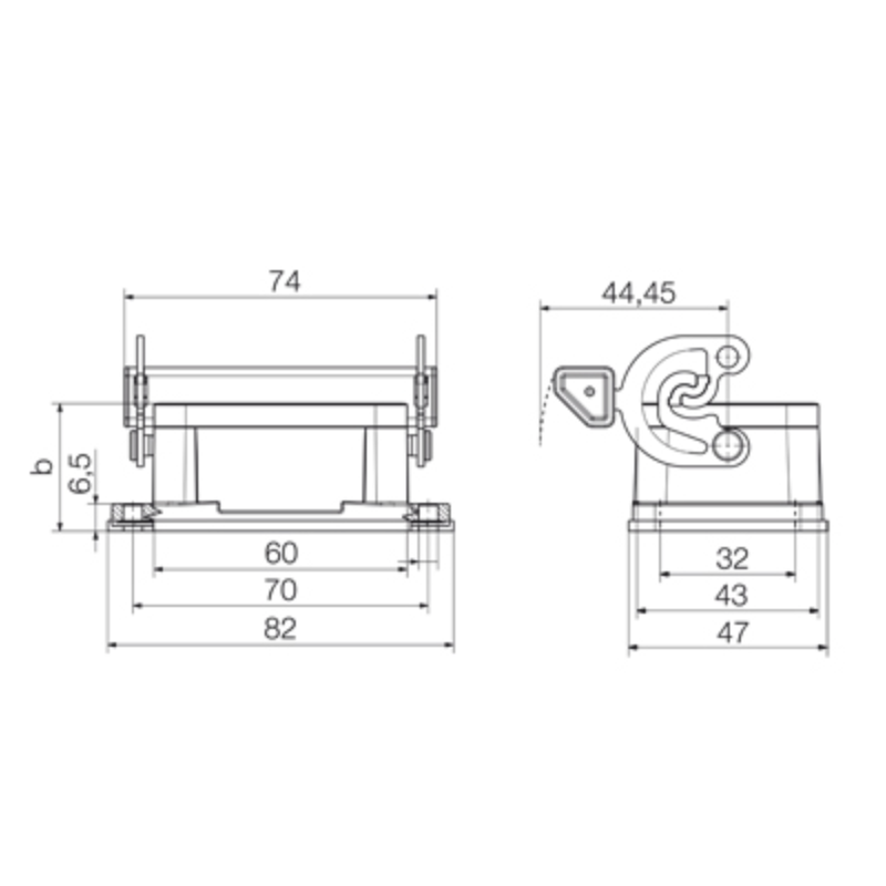 Custodia Connettore Base Passante IP65 Weidmuller 1202100000