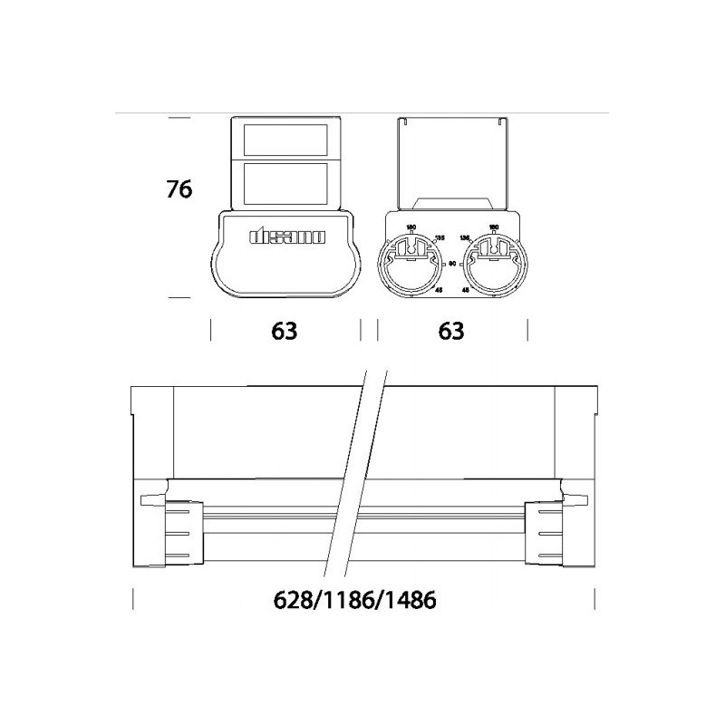 Plafoniera Led Rapid System 68 W 4000 K  150 cm Disano 23754300