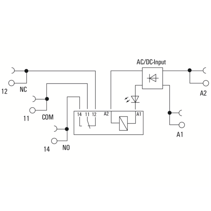 Rele' Slim 1 Scambio bobina 24VDC 6A TRS 24VUC 1CO Weidmuller 1122780000