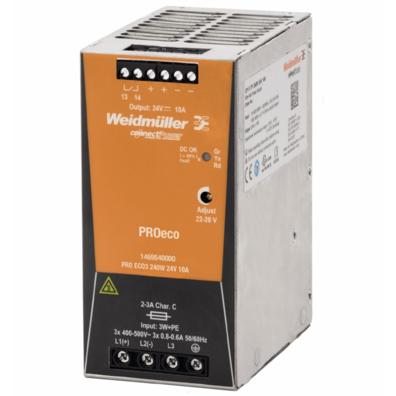 Alimentatore Switching Attacco Din 24V 240W 10A Weidmuller 1469540000