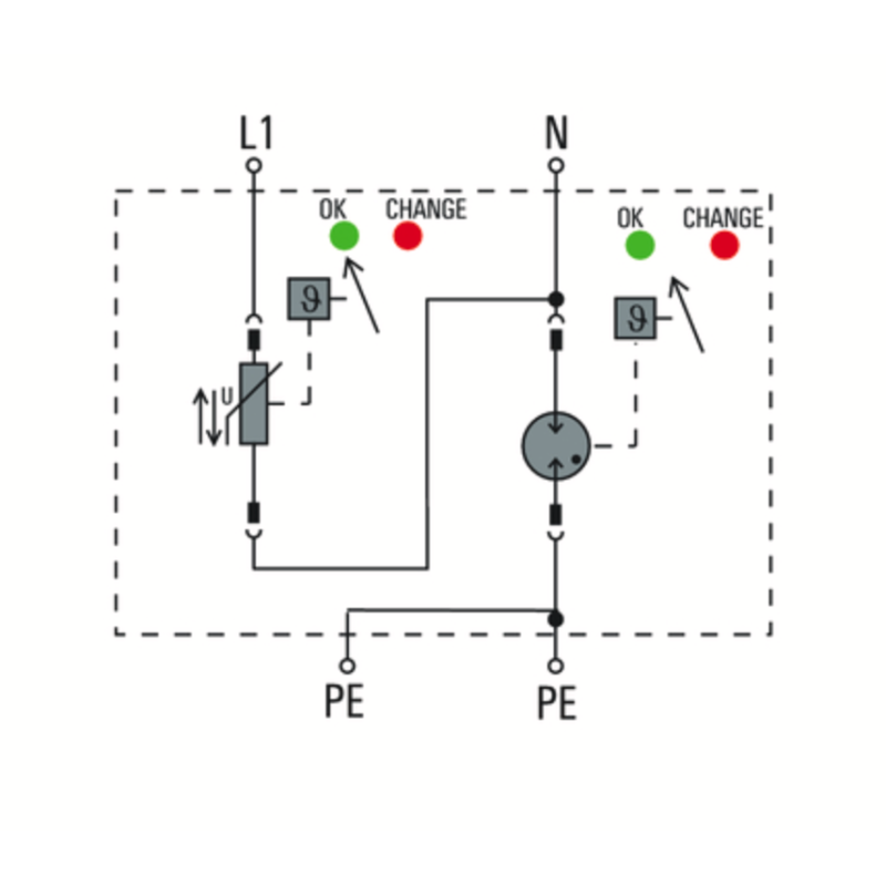 Scaricatore di Sovratensione 1P+N di Tipo 2 Weidmuller 2591060000