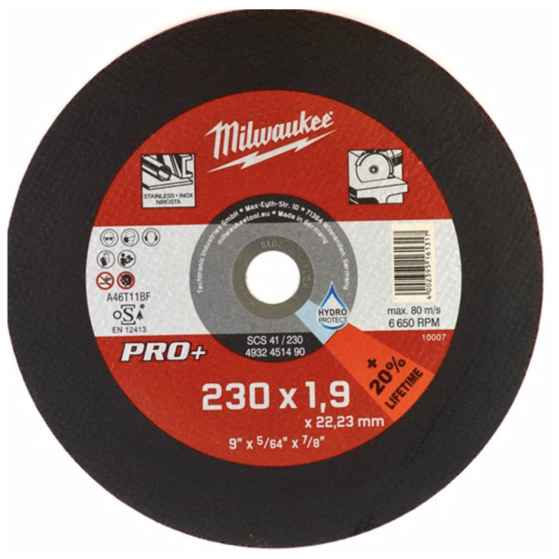 Disco da Taglio SCS 41 per Metallo 230x1,9mm Milwaukee 4932451490