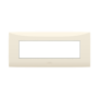 Placca sette moduli colore Sabbia ABB serie Chiara 2CSK0702CH