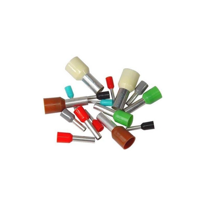 Terminale a bussola 0,75 mmq preisolato bianco confezione 500 pz