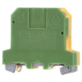 Morsetto da quadro Misura 4 mmq 2 Attacchi Giallo Verde Siemens 8WA10111PG00