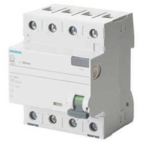 Interruttore Differenziale puro 4 poli 25A 0,5 Tipo A Siemens 5SV37426