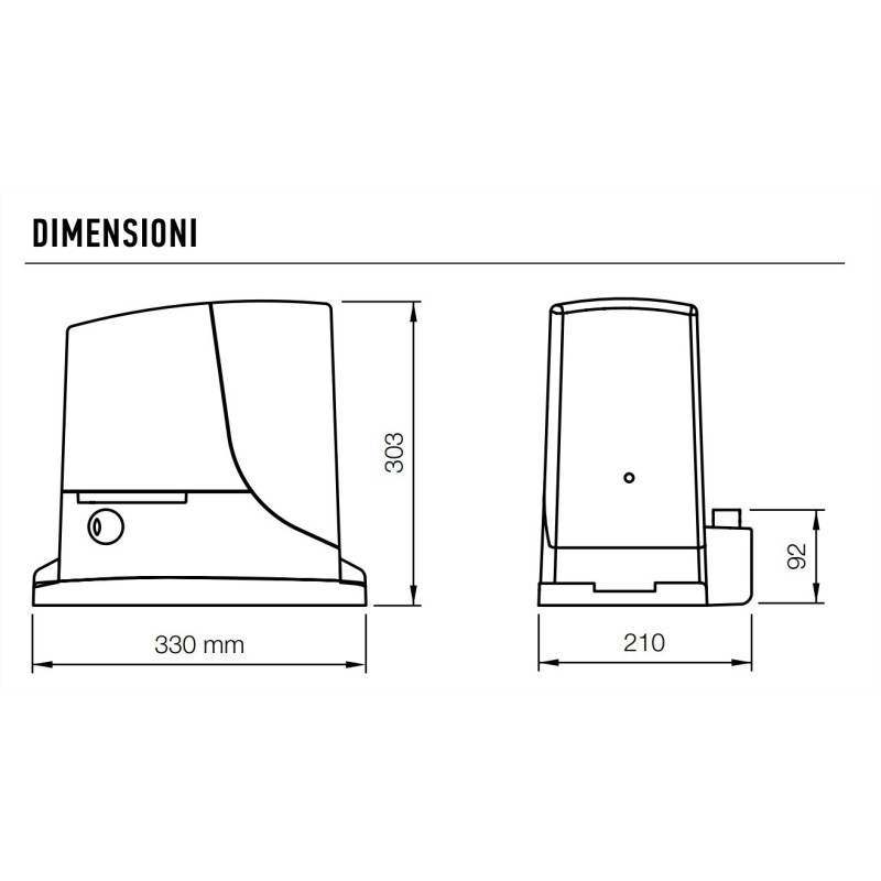 KIT Cancello Nice Scorrevole ROX600 Centrale incorporata ROX600KCE dimensioni