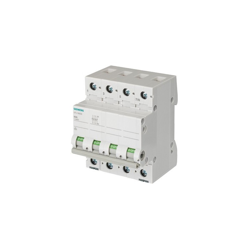 Interruttore Sezionatore 63A 4 Poli 4 Moduli Leva Grigia Siemens 5TL16630