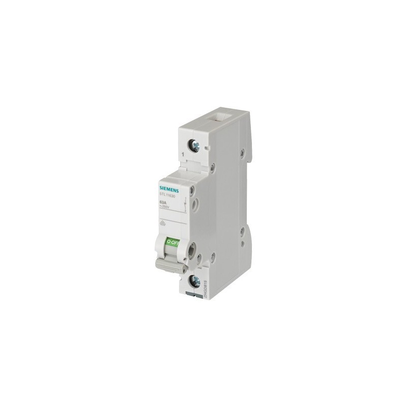 Interruttore Sezionatore 32A 1 Polo 1 Modulo Leva Grigia Siemens 5TL11320