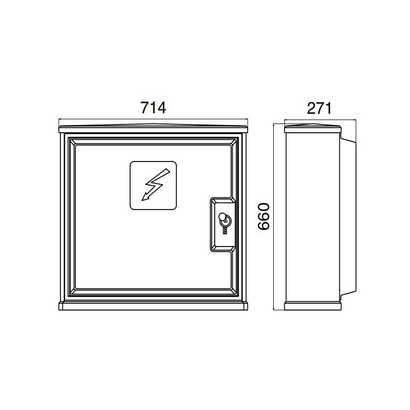 Armadio in vetroresina per gruppi di misura 714x660x271 OEC ARE-C