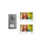 Kit 2 Fili bifamiliare Video pulsantiera Mikra2 Monitor vivavoce CXModo Urmet 1722/96