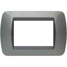 Placca 3 posti acciaio scuro in metallo Living International Bticino L4803AC