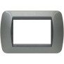 Placca 3 posti acciaio scuro in metallo Living International Bticino L4803AC