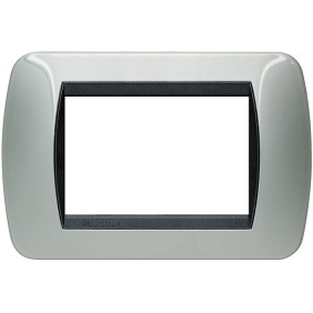 Placca 3 posti Alluminio Living International Bticino L4803AL