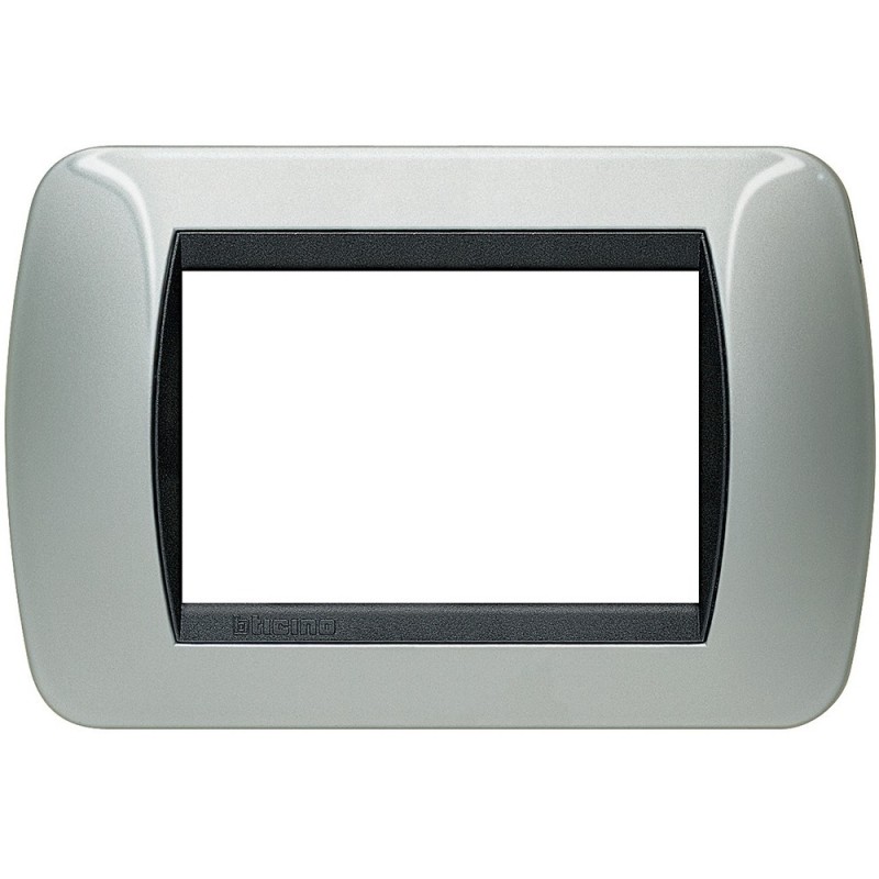 Placca 3 posti Alluminio Living International Bticino L4803AL